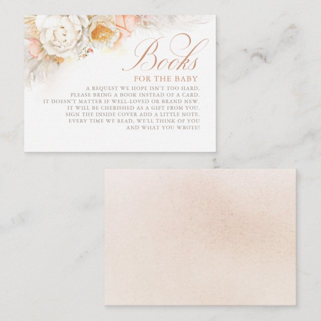 Soft Light Flowers Elegant Books For Baby Enclosure Card (Front/Back)