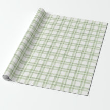 Soft Light Green White Check Plaid Farmhouse Gift
