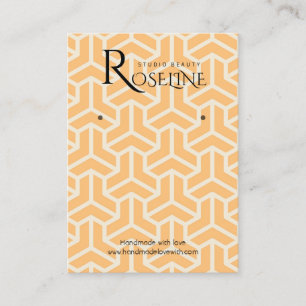 Soft Light Orange Geometric jewlery display Business Card