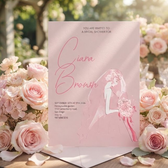 Soft Light Pink Bridal Shower Invitation (Creator Uploaded)