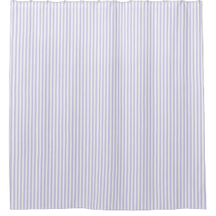 Soft Light Purple Lavender Stripe Farmhouse Shower Curtain