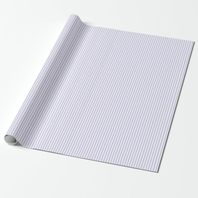 Soft Light Purple Lavender Stripe Gift Wrapping Paper (Unrolled)