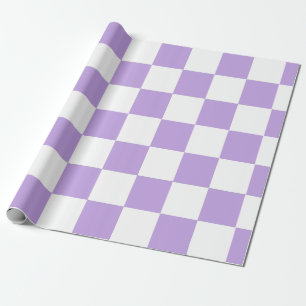 Soft Light Purple White Checkered – Charming Wrapping Paper