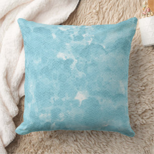 Soft Light Sky Blue Watercolor Wash Cushion