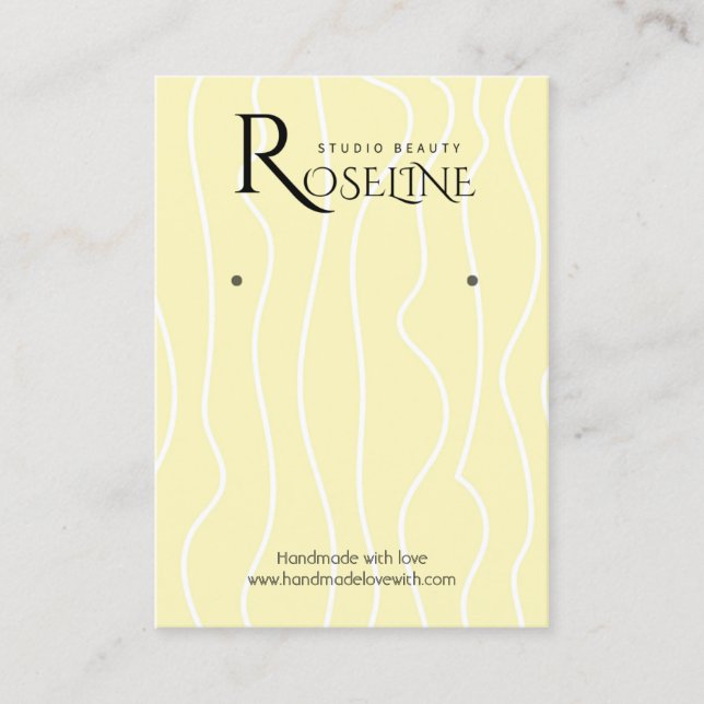 Soft Light Yellow  Geometric jewlery display  Business Card (Front)