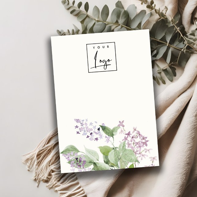 Soft Lilac Floral Blank Jewellery Logo Display Business Card (Creator Uploaded)