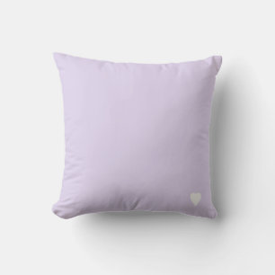 Soft Lilac Purple Solid Pastel Colour With Heart Cushion