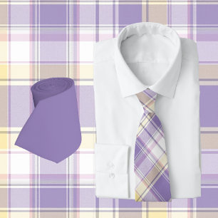 Soft Lilac, Yellow & White Plaid Tie