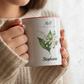 Soft Lily of the Valley – May Birth Month Mug