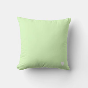 Soft Lime Green Pastel Solid Colour With Heart Cushion