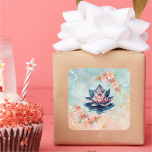 Soft Lotus Petal Harmony Square Sticker