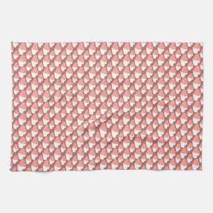 Soft Love – Hand-Drawn Hearts Pattern Romantic V Tea Towel