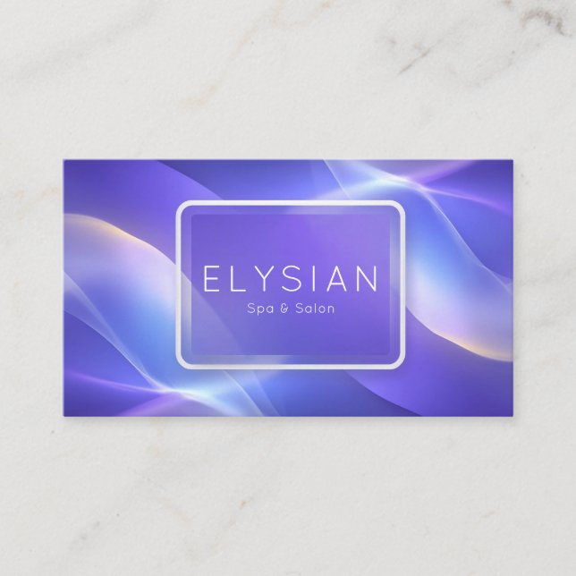 Soft Luminous Waves Periwinkle Abstract Business Card (Front)