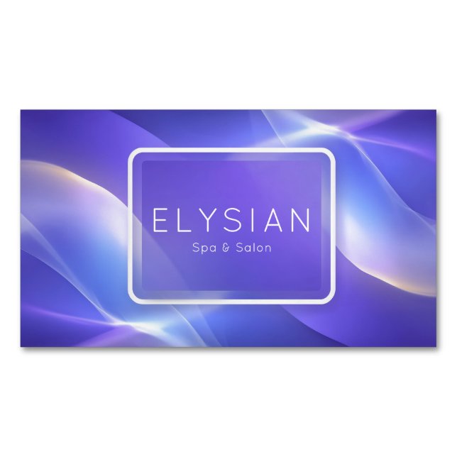 Soft Luminous Waves Periwinkle Abstract Magnetic Business Card (Front)