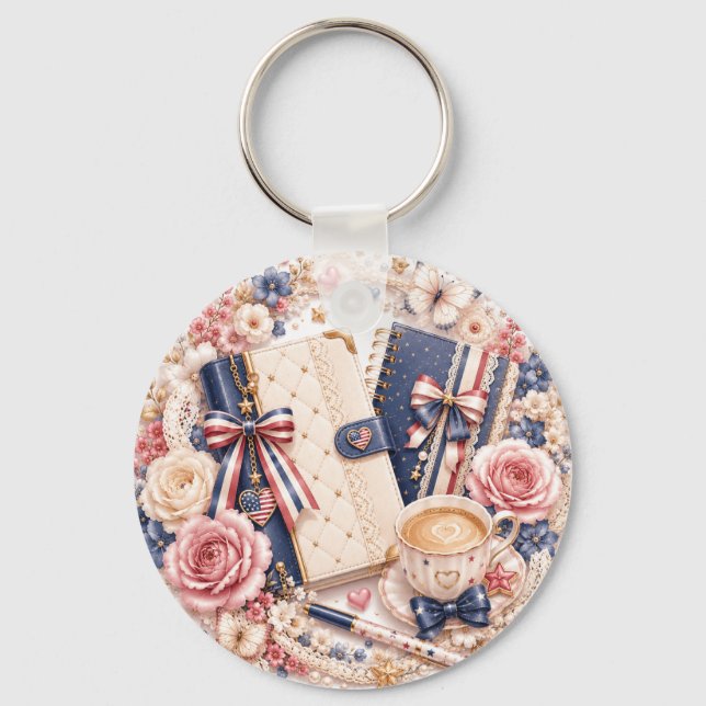 Soft Luxury 4th of July Patriotic Keychain (Front)