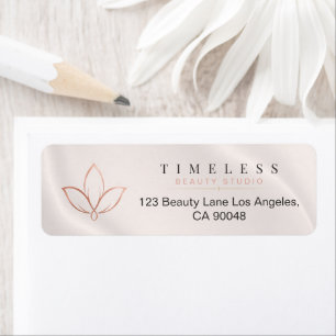 Soft Luxury Minimalist Rose Gold Beauty Branding Return Address Label