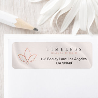 Soft Luxury Minimalist Rose Gold Beauty Branding Return Address Label