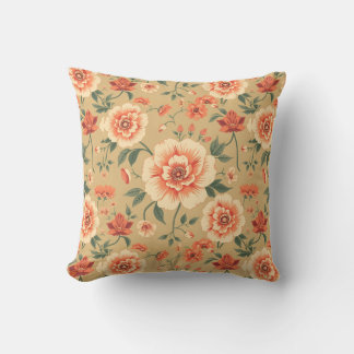 soft majestic dusty pink floral vintage pattern  cushion
