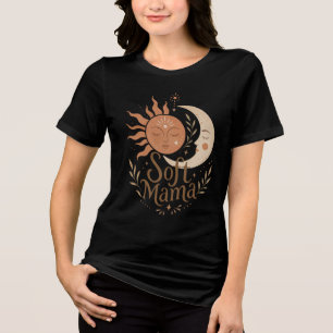Soft Mama Celestial Sun & Moon Boho Design  Tri-Blend Shirt
