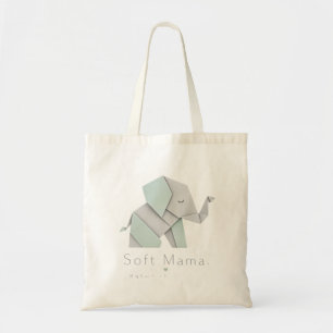 Soft Mama Cute Pastel Elephant – Minimalist Geomet Tote Bag