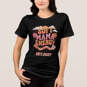 Soft Mama Energy Retro Floral Typography Shirt