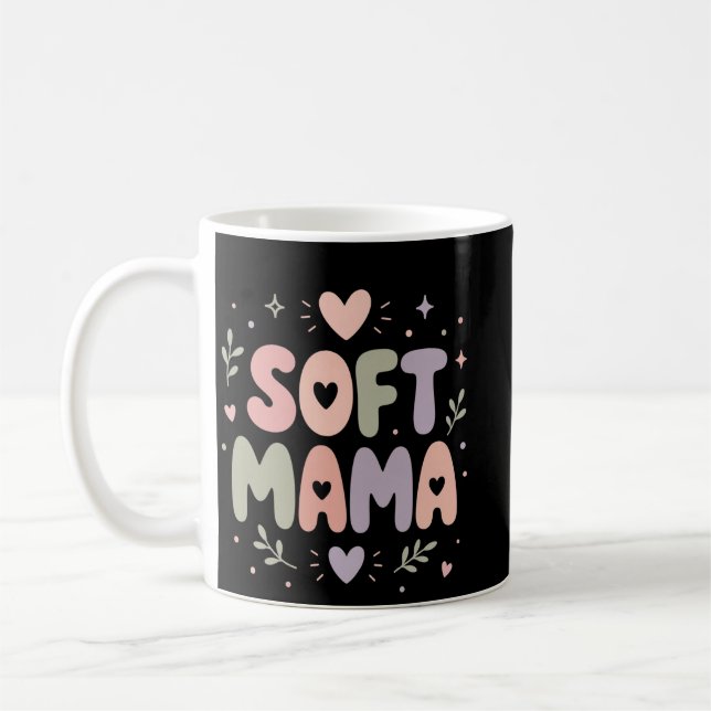 Soft Mama Pastel Typography Design Coffee Mug (Left)