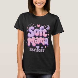 Soft Mama Retro Bubble Typography T-Shirt