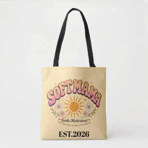 Soft Mama Retro Sunset Typography Design Tote Bag