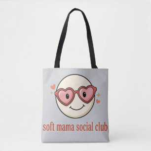 Soft Mama Social Club Logo Design Tote Bag