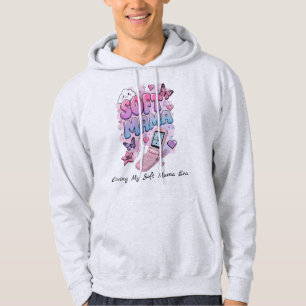 Soft Mama Y2K Cute Retro Design Kawaii Mum Aesth Hoodie