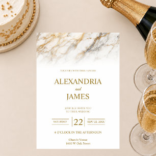 Soft Marble Fade Wedding Invitation