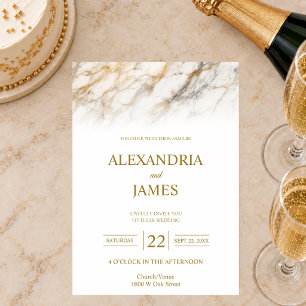 Soft Marble Fade Wedding Invitation