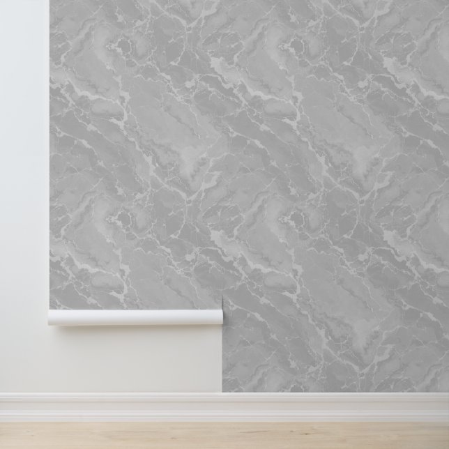  soft marble -  Whispering Grey Veins Wallpaper (Application)