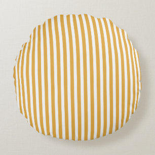 Soft Marigold Yellow Cabana Stripe Round Cushion