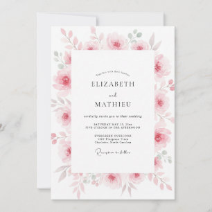 Soft Mauve Blossom Wedding Invitation