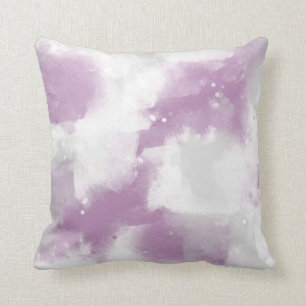 Soft Mauve Grey and White Abstract Brushstrokes Cushion