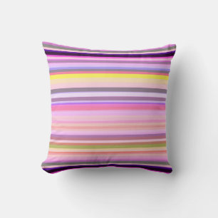 Soft Mauve Lilac Horizontal Stripes Cushion