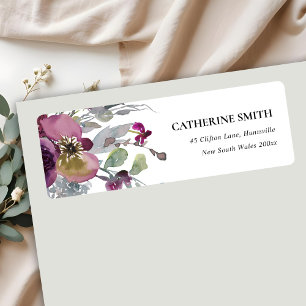 SOFT MAUVE PURPLE LILAC WATERCOLOR FLORAL ADDRESS RETURN ADDRESS LABEL