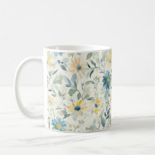 Soft Meadow Daisy Watercolor Coffee Mug