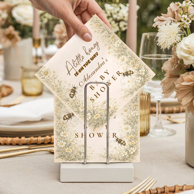Soft Meadow Honey Bee Baby Shower Napkin (Creator Uploaded)