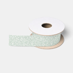 Soft Meadow Neutral - Muted Sage Satin Ribbon
