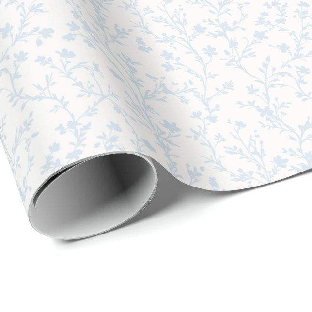 Soft Meadow Powder Blue - Neutral Wrapping Paper (Roll Corner)