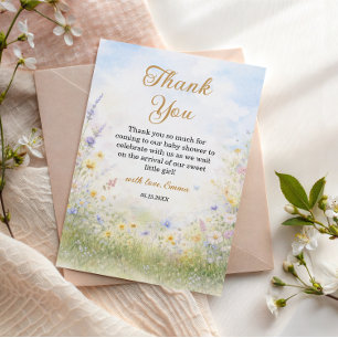 Soft Meadow Wildflower Thank You Floral Card