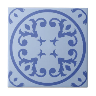 Soft Medallion Scroll Ceramic Tile