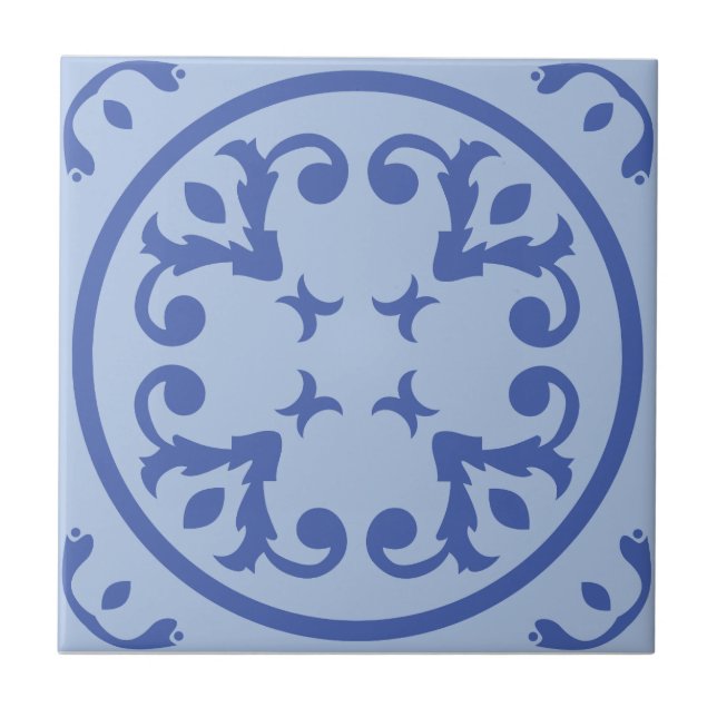 Soft Medallion Scroll Ceramic Tile (Front)