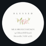 SOFT MINIMAL BLUSH ROSE PINK BLESSED ADDRESS CLASSIC ROUND STICKER<br><div class="desc">UNIQUE,  MODERN,  CONTEMPORARY,  TRENDY,  MINIMAL,  BOLD,  BRIGHT,  FUN,  CHEERFUL  range of products and coordinated collections. 
Hope you enjoy...  

For any further customisation or any other matching items,  please feel free to contact me at yellowfebstudio@gmail.com</div>