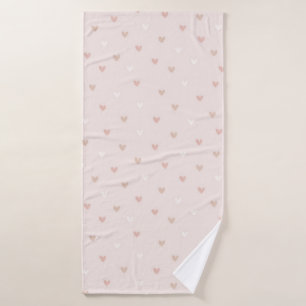 Soft Minimal Heart Pattern Bath Towel
