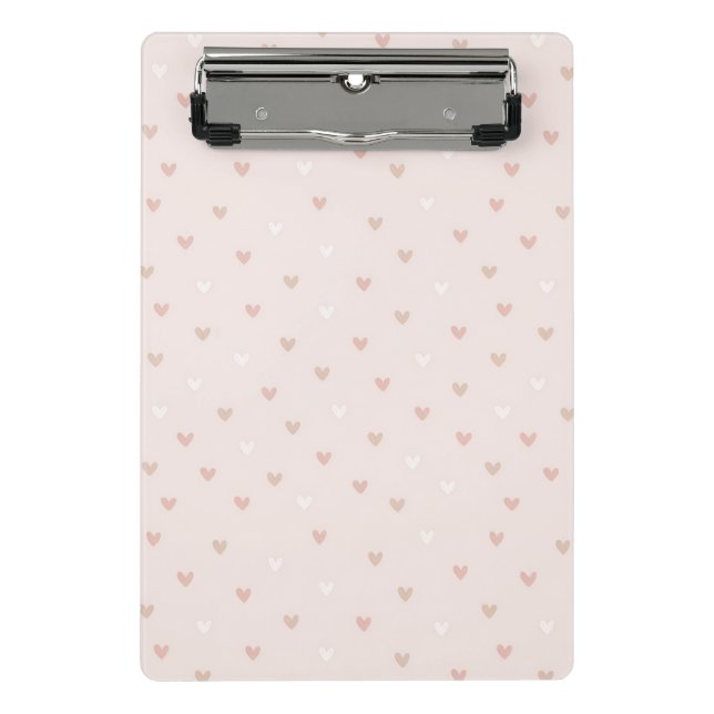 Soft Minimal Heart Pattern Mini Clipboard (Front)