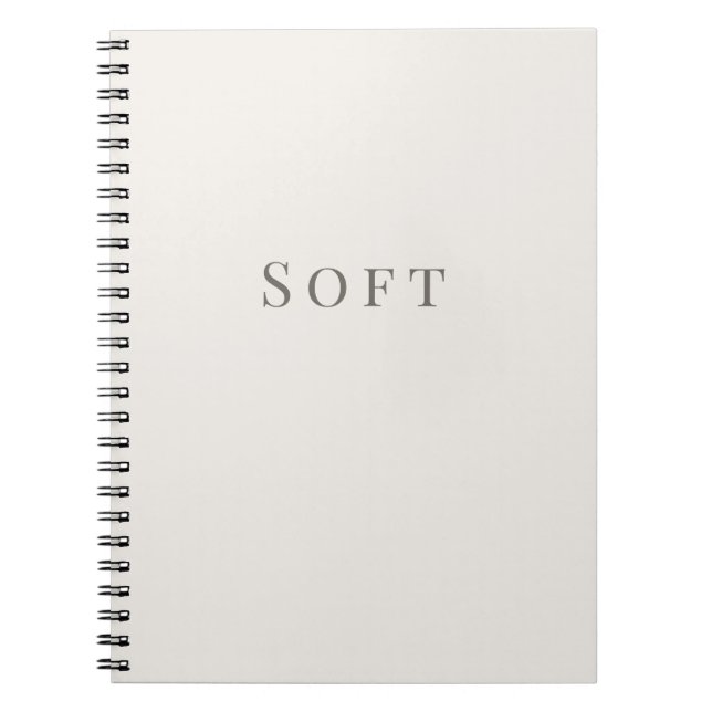 Soft – Minimal Typography Notebook (Front)
