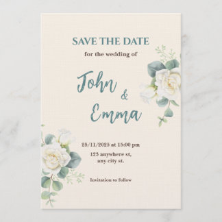 Soft Minimalist Save the Date | Editable Template 